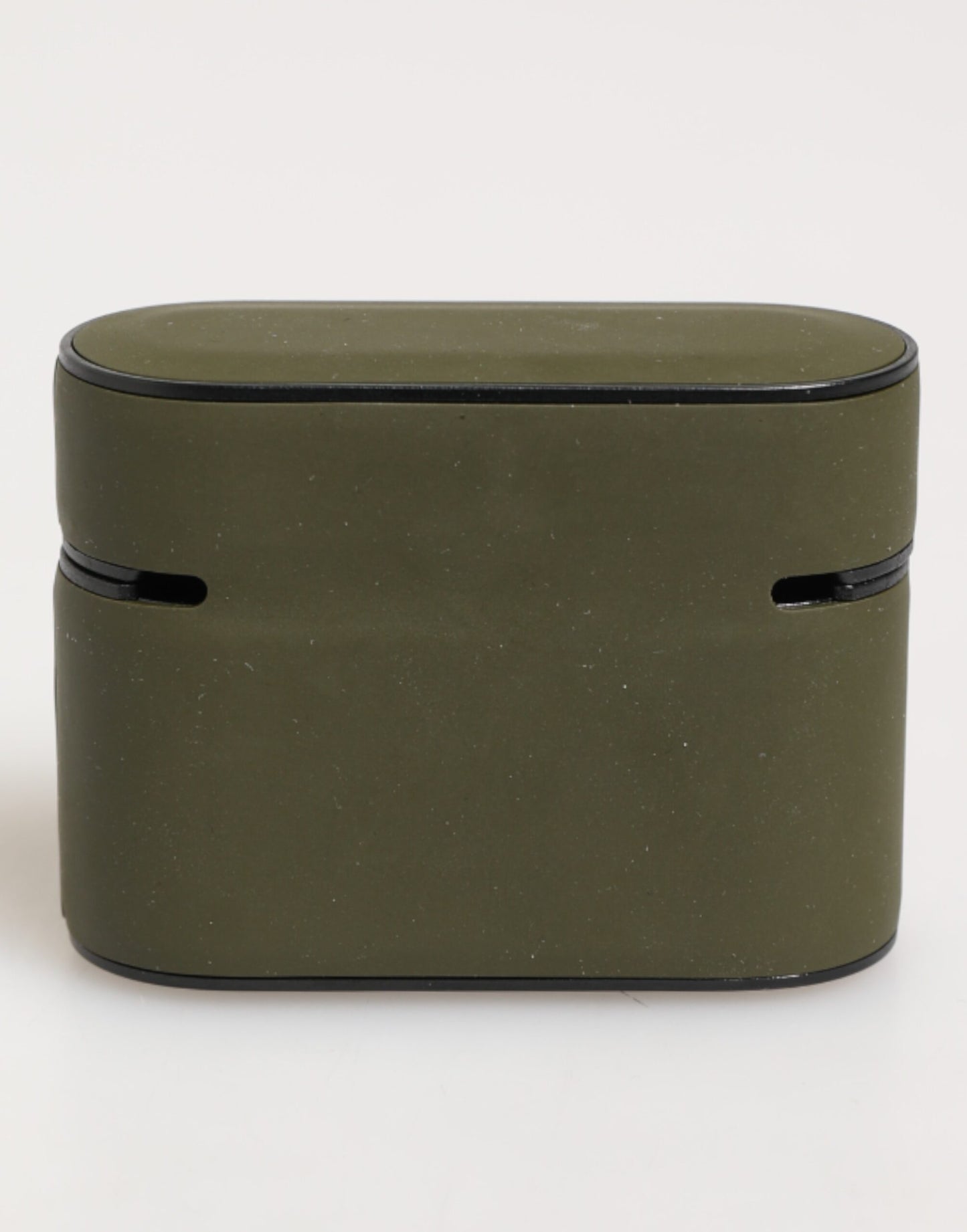 Étui Airpods Dolce & Gabbana vert militaire en caoutchouc avec logo en relief