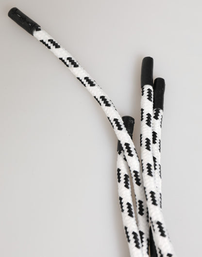 Dolce & Gabbana Llavero Negro Blanco Poliéster Cinta Cordón Logo DG