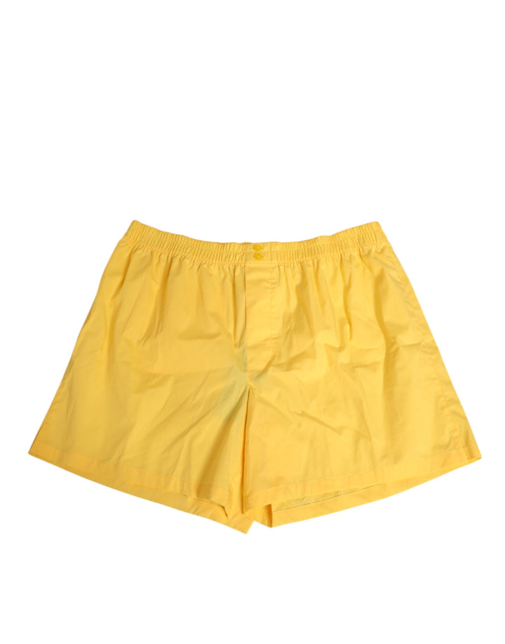 Bañador corto de algodón amarillo con cintura elástica de Dolce & Gabbana