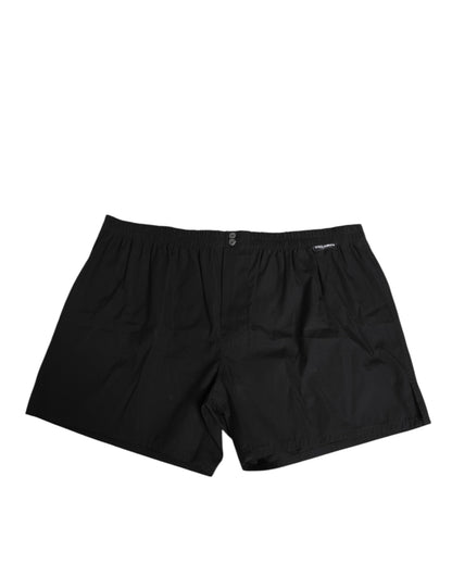 Maillot de bain Dolce & Gabbana en coton noir avec ceinture élastique et boutons
