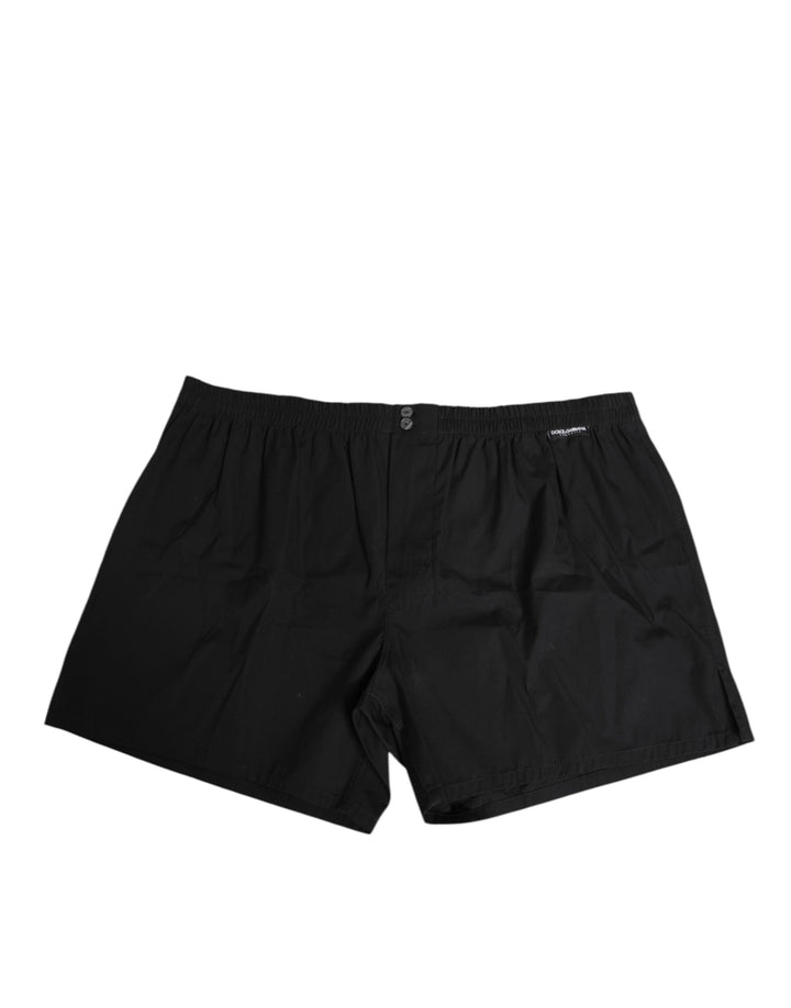 Traje de baño Dolce & Gabbana de algodón negro con cintura elástica y botones