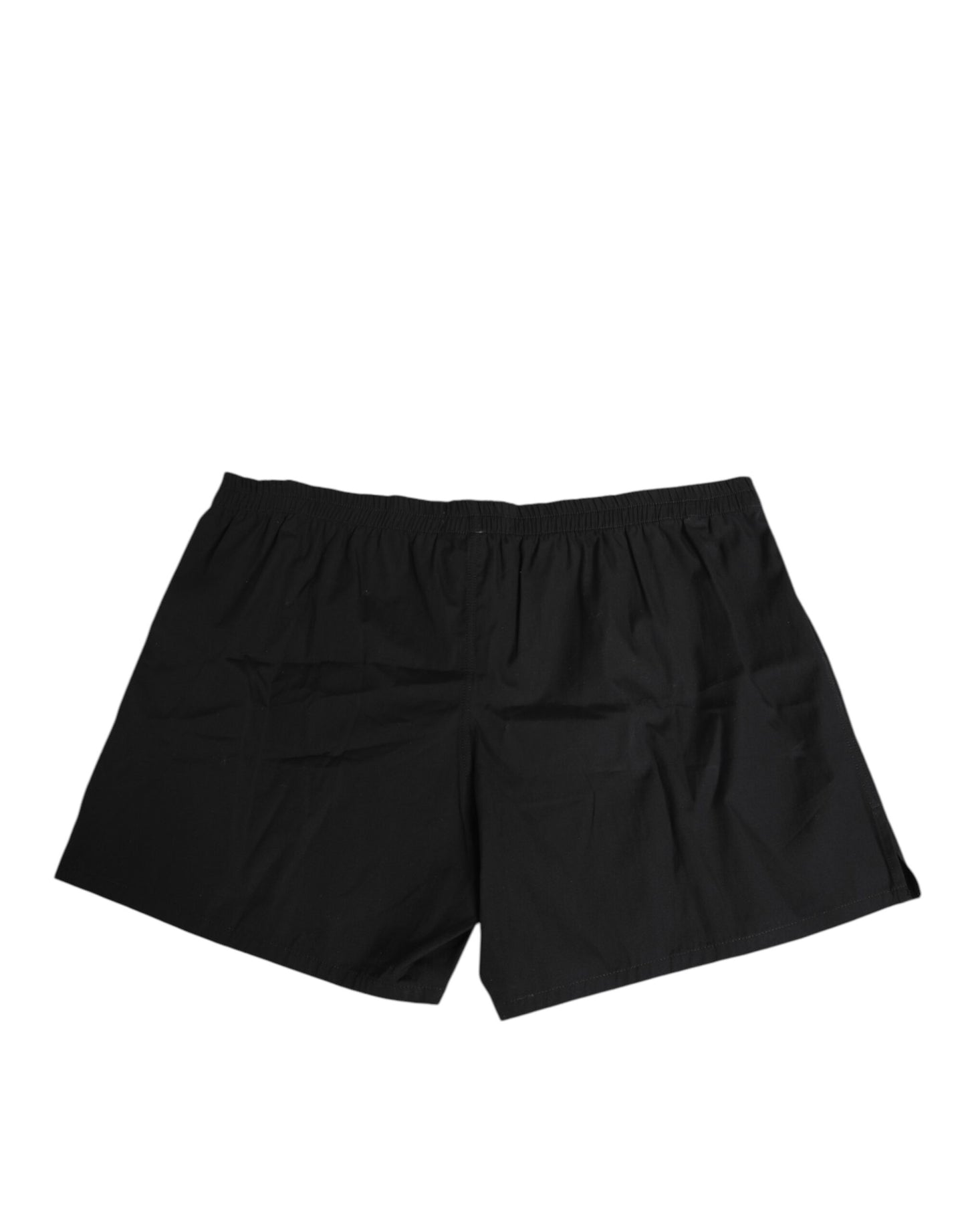 Maillot de bain Dolce & Gabbana en coton noir avec ceinture élastique et boutons