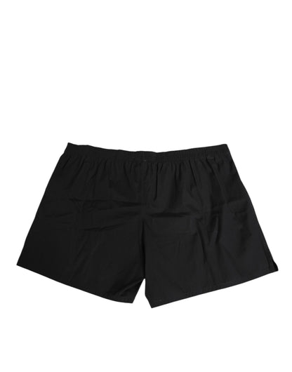 Maillot de bain Dolce & Gabbana en coton noir avec ceinture élastique et boutons