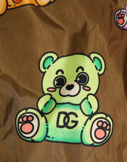 Dolce & Gabbana Brown Multicolor Teddy Bear Men Shorts Swimwear