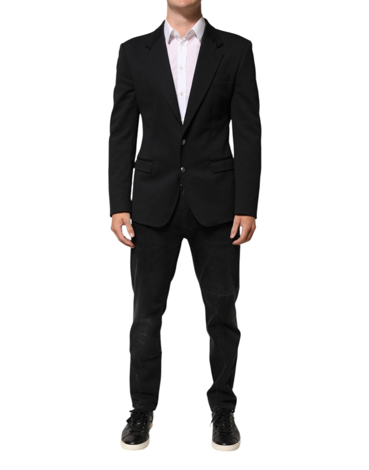 Dolce & Gabbana Chaqueta de algodón azul oscuro para hombre, tipo americana o traje