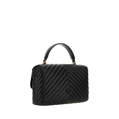 PINKO Black Calf Leather Bos Taurus Handbag