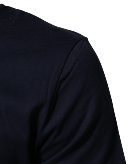 Dolce & Gabbana Dark Blue Cotton DG Logo Print Men’s Top T-shirt