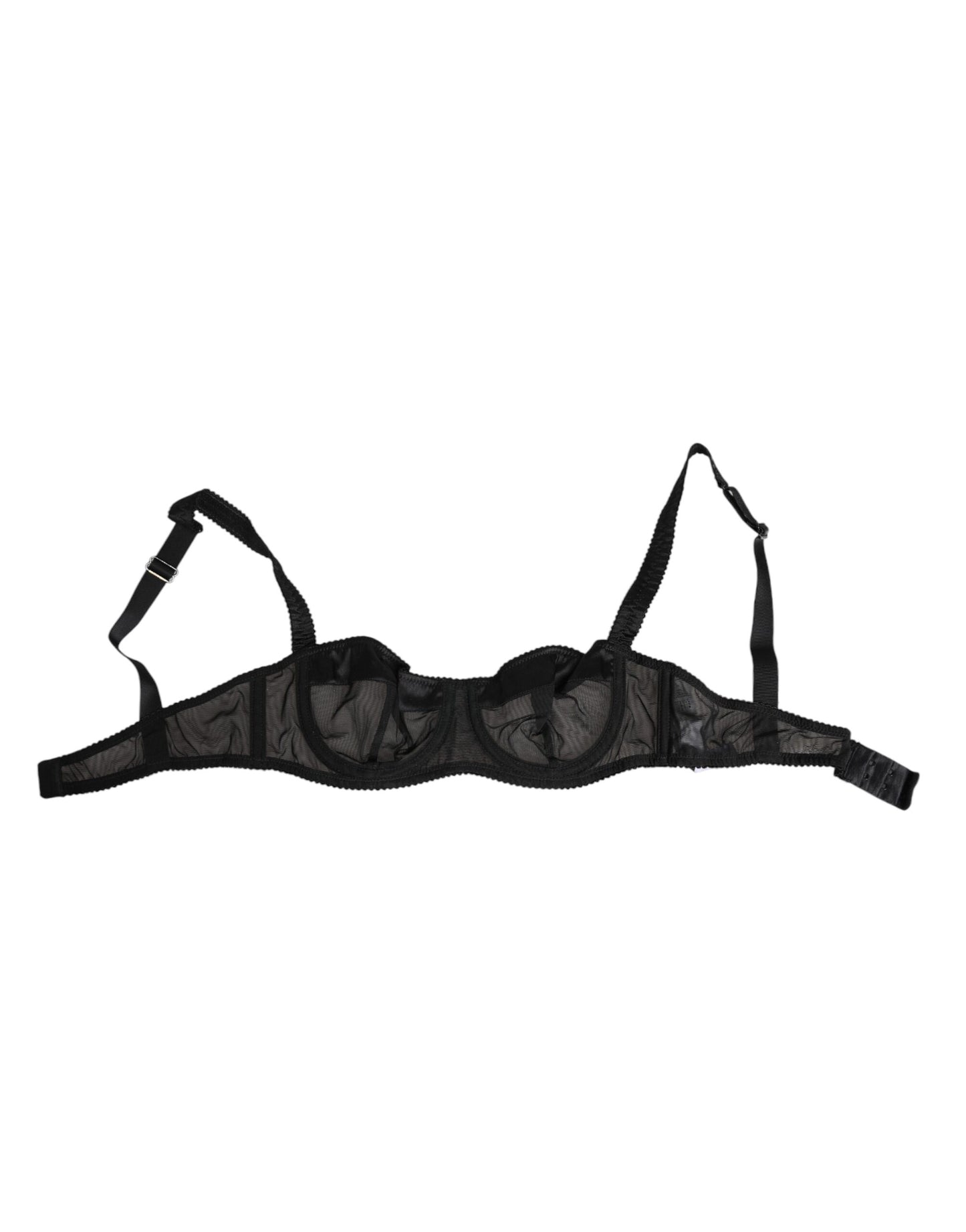 Sujetador con aros de malla transparente negro Dolce & Gabbana Ropa interior