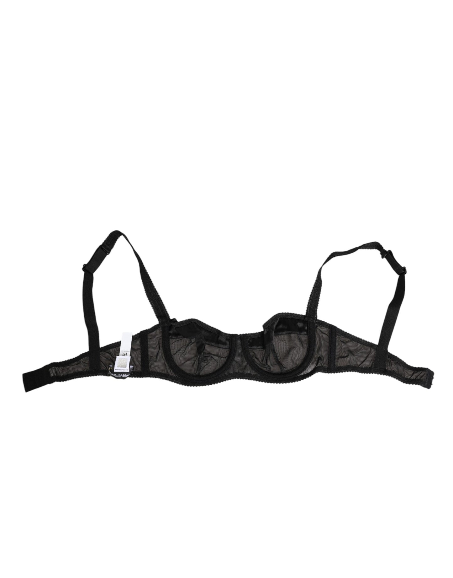 Sujetador con aros de malla transparente negro Dolce & Gabbana Ropa interior