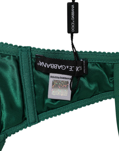 Sous-vêtements Dolce & Gabbana en satin vert semi-rembourrés à armatures couleur musc