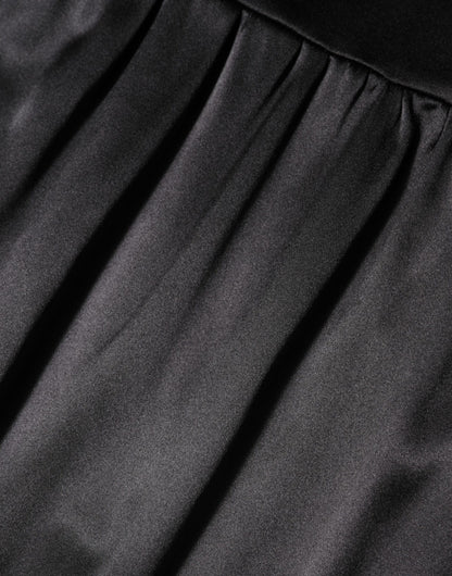Minivestido sin mangas de seda negra con encaje de Dolce & Gabbana