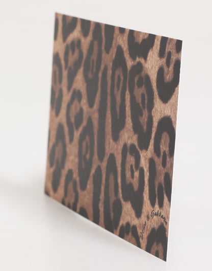 Porte-cartes en papier enveloppe à imprimé léopard multicolore Dolce & Gabbana