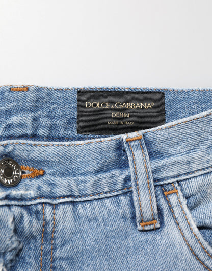 Pantalon en jean bleu déchiré et usé Dolce & Gabbana