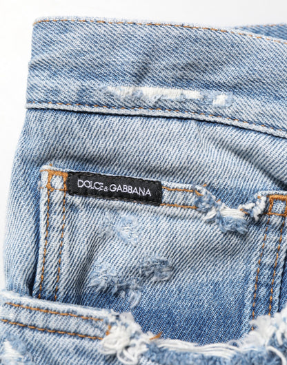 Pantalon en jean bleu déchiré et usé Dolce & Gabbana