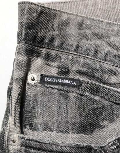 Vaqueros Dolce & Gabbana negros y grises con estampado gráfico