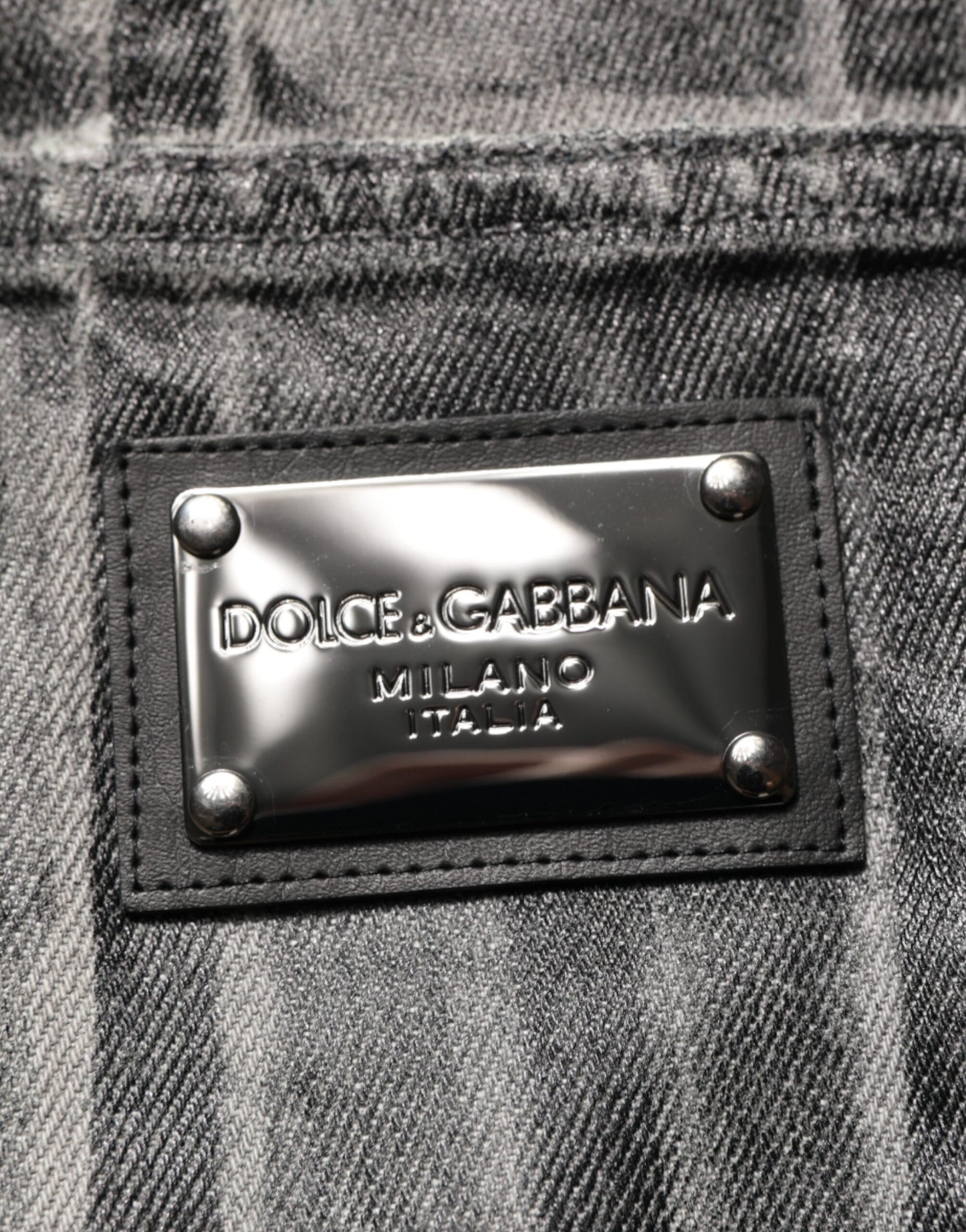 Vaqueros Dolce & Gabbana negros y grises con estampado gráfico