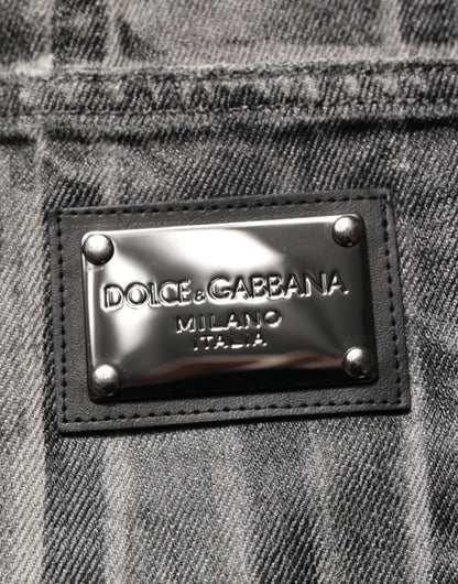 Vaqueros Dolce & Gabbana negros y grises con estampado gráfico