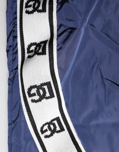 Dolce & Gabbana Blue Nylon Straight Jogger Sweatpants Pants