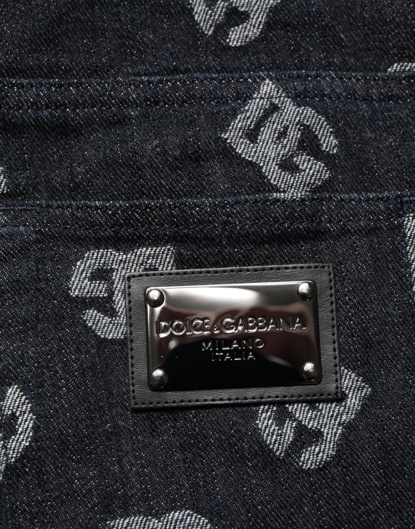 Vaqueros pitillo de algodón con monograma DG negros de Dolce & Gabbana