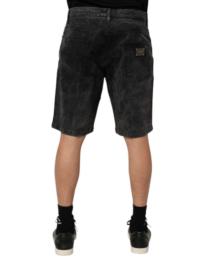 Dolce & Gabbana Bermuda en jean pour homme en coton noir taille moyenne