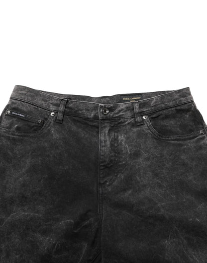 Dolce & Gabbana Bermuda en jean pour homme en coton noir taille moyenne