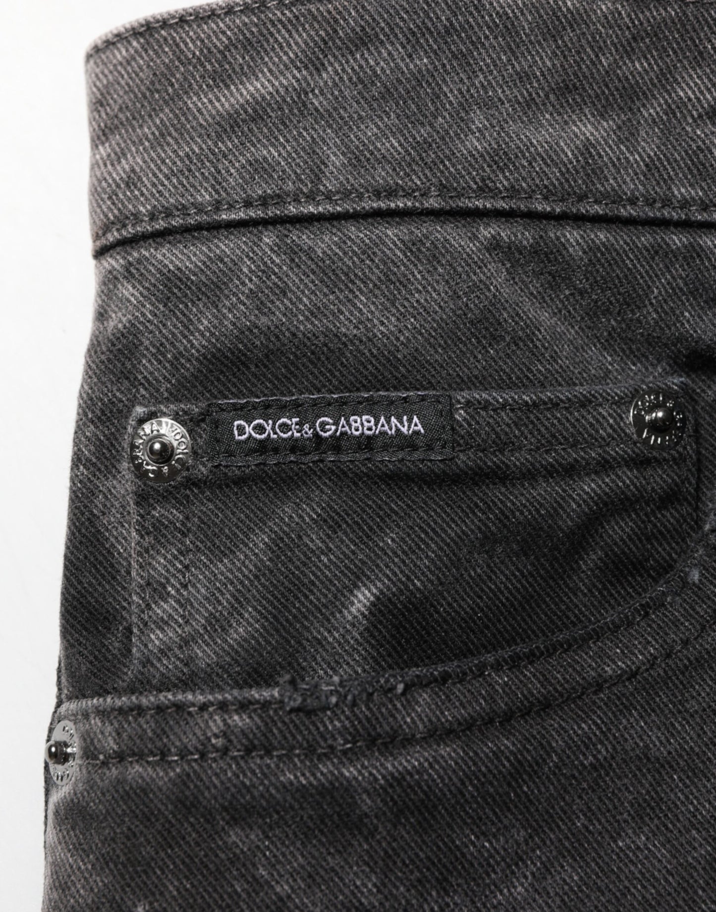 Dolce & Gabbana Bermuda en jean pour homme en coton noir taille moyenne