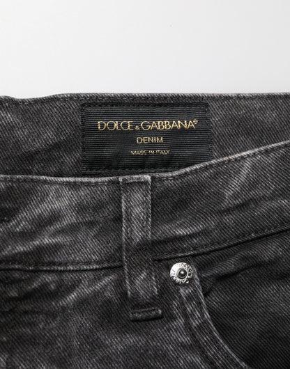Dolce & Gabbana Bermuda en jean pour homme en coton noir taille moyenne