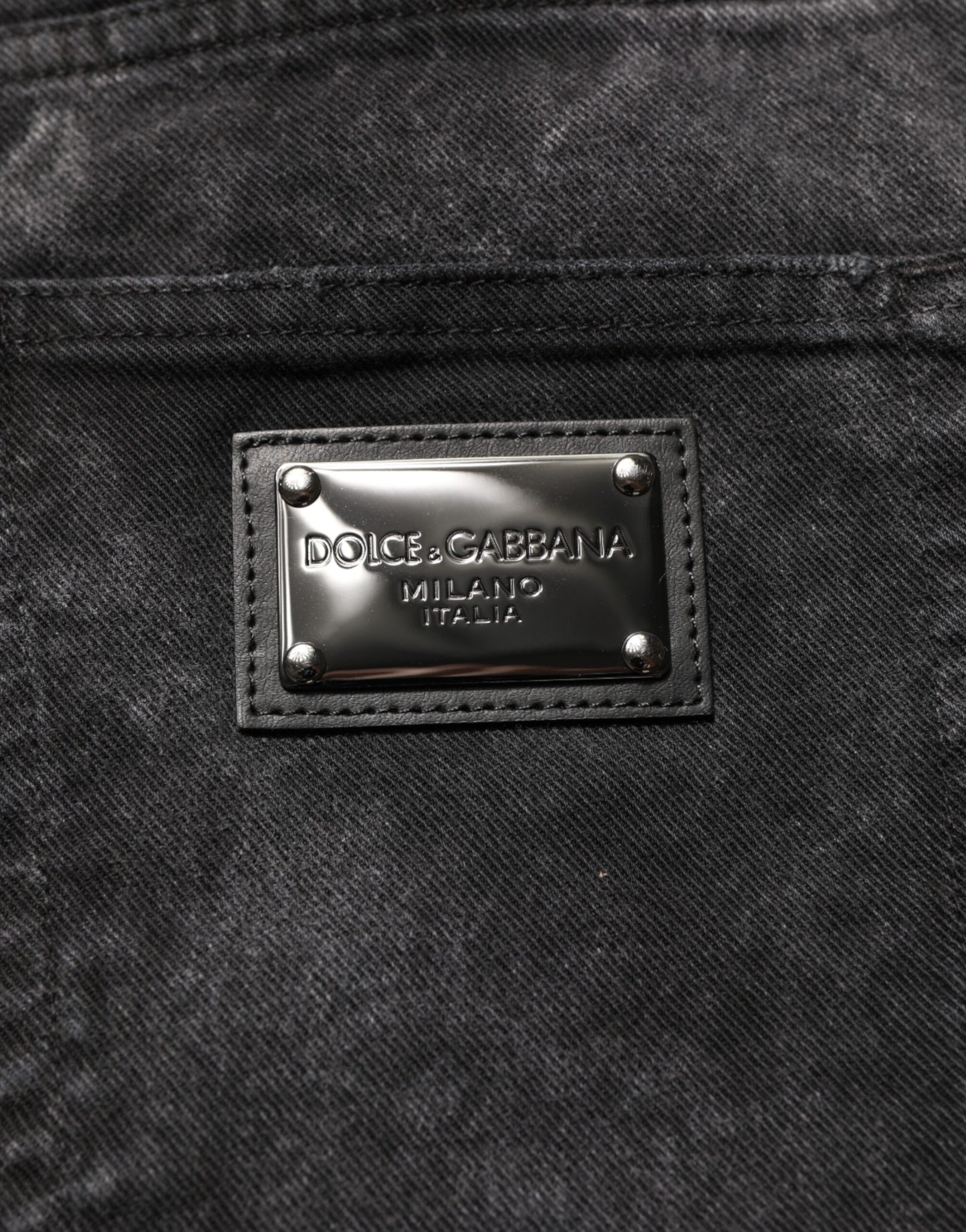 Dolce & Gabbana Bermuda en jean pour homme en coton noir taille moyenne