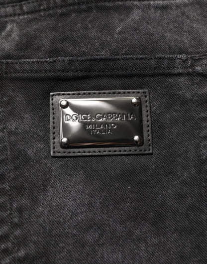 Dolce & Gabbana Bermuda en jean pour homme en coton noir taille moyenne