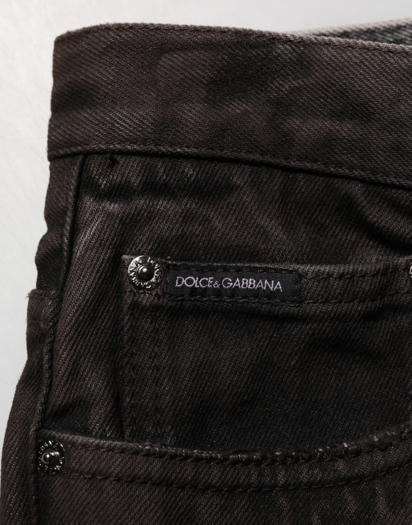 Short en jean bermuda Dolce & Gabbana en coton noir déchiré pour homme