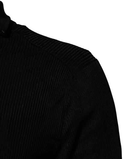 Dolce & Gabbana Suéter negro de viscosa con cuello alto