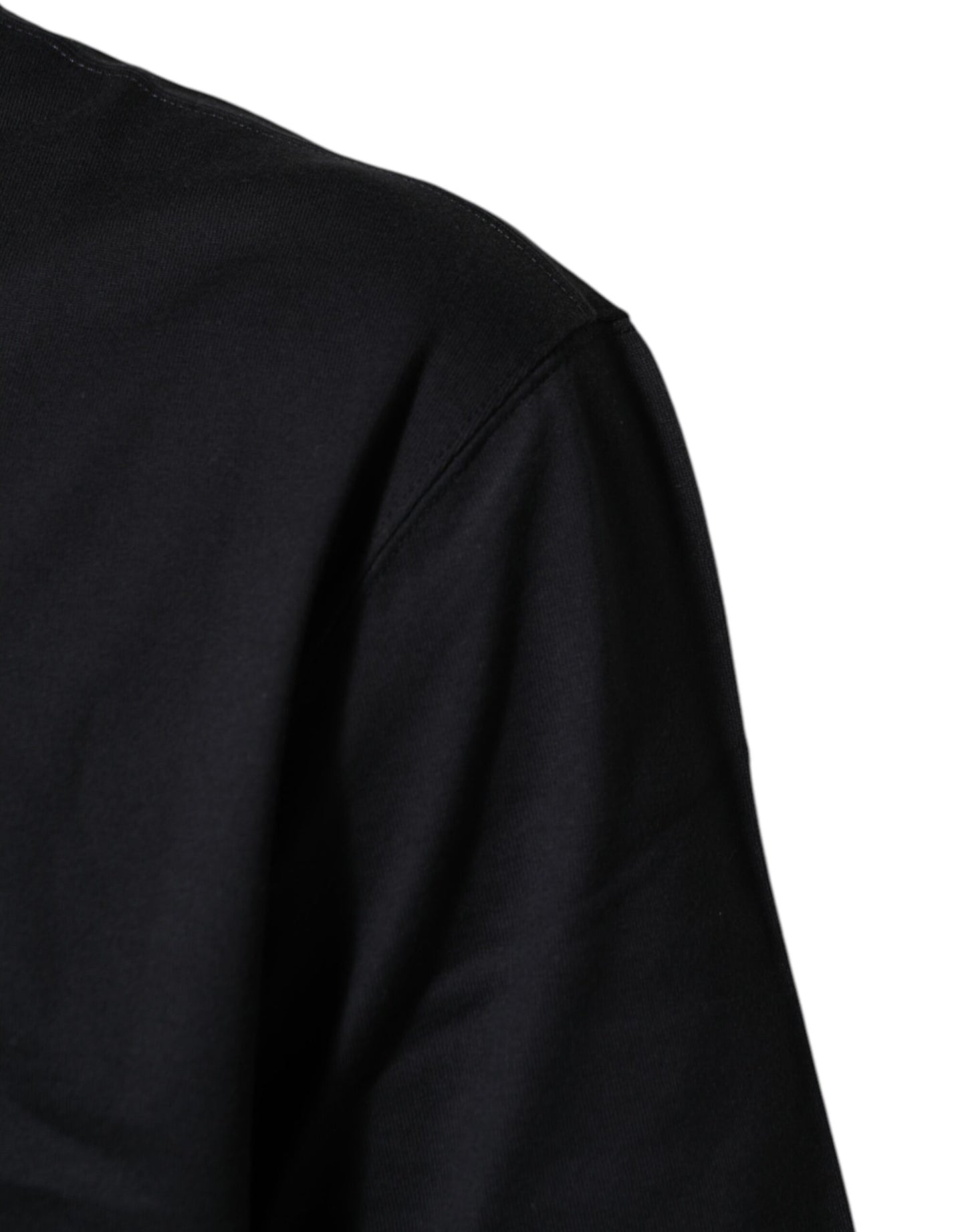 T-shirt à col rond en coton noir avec logo boussole Dolce & Gabbana