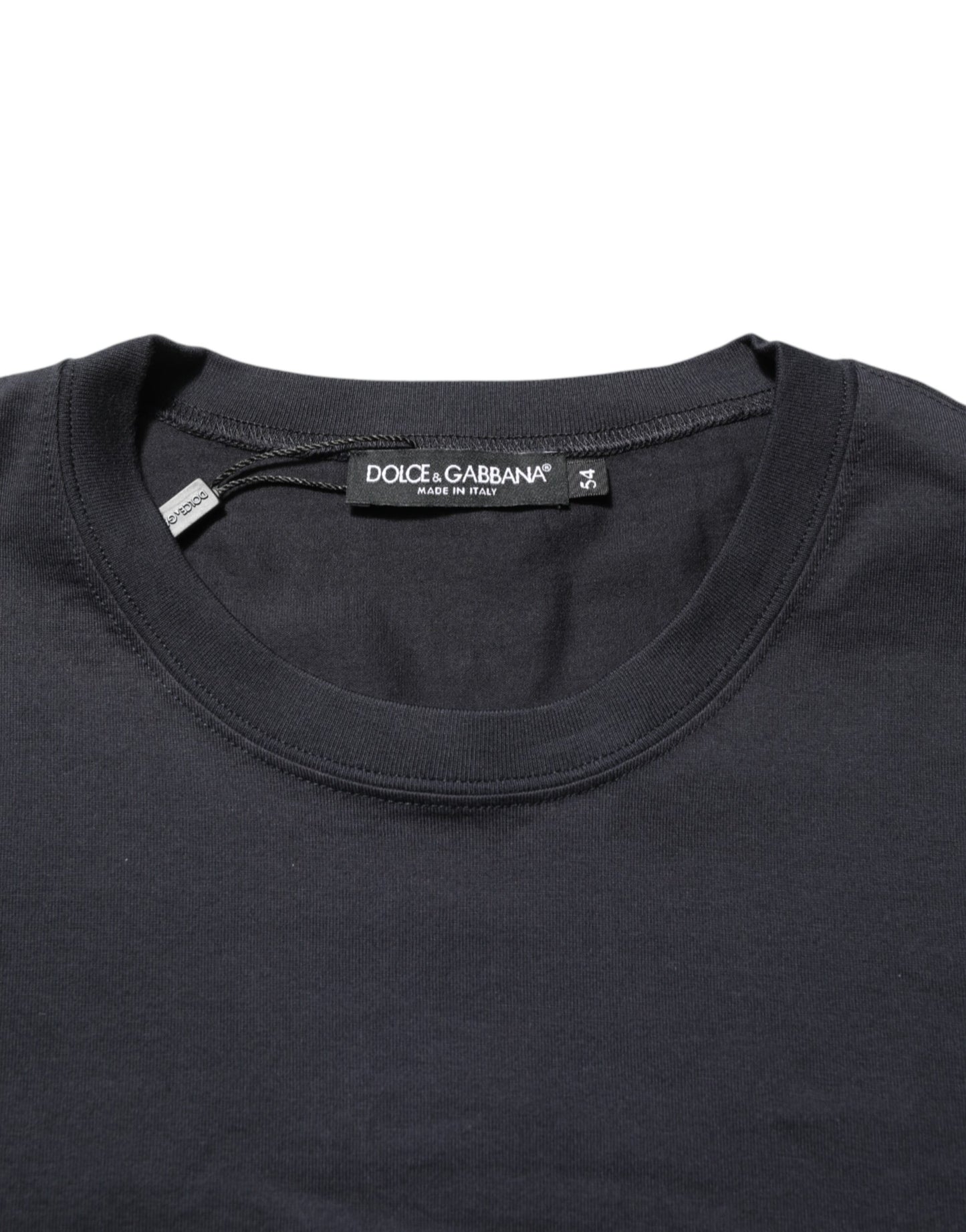 T-shirt à col rond en coton noir avec logo boussole Dolce & Gabbana