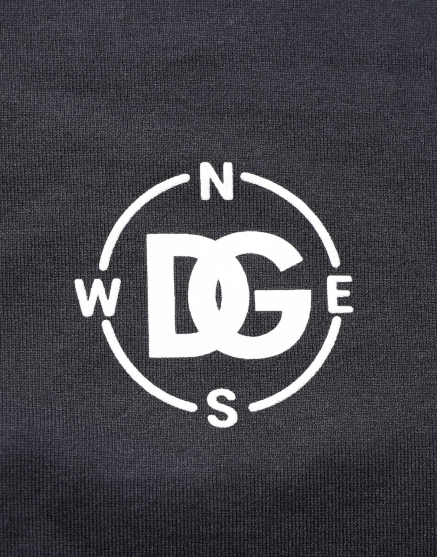 T-shirt à col rond en coton noir avec logo boussole Dolce & Gabbana