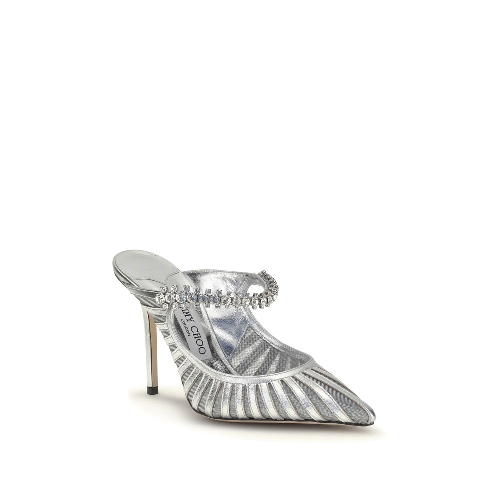 Escarpins à talons hauts Jimmy Choo en cuir argenté