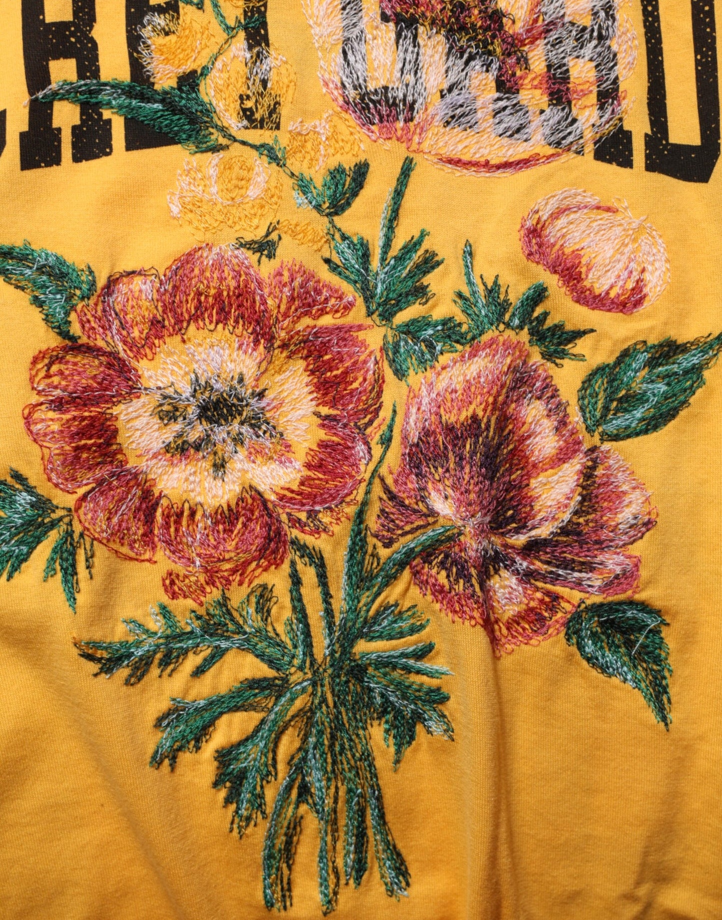 T-shirt Dolce & Gabbana en coton à col rond fleuri imprimé Secret Garden jaune