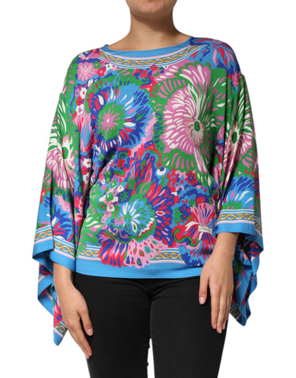 Top tipo blusa túnica de Dolce & Gabbana con estampado floral multicolor
