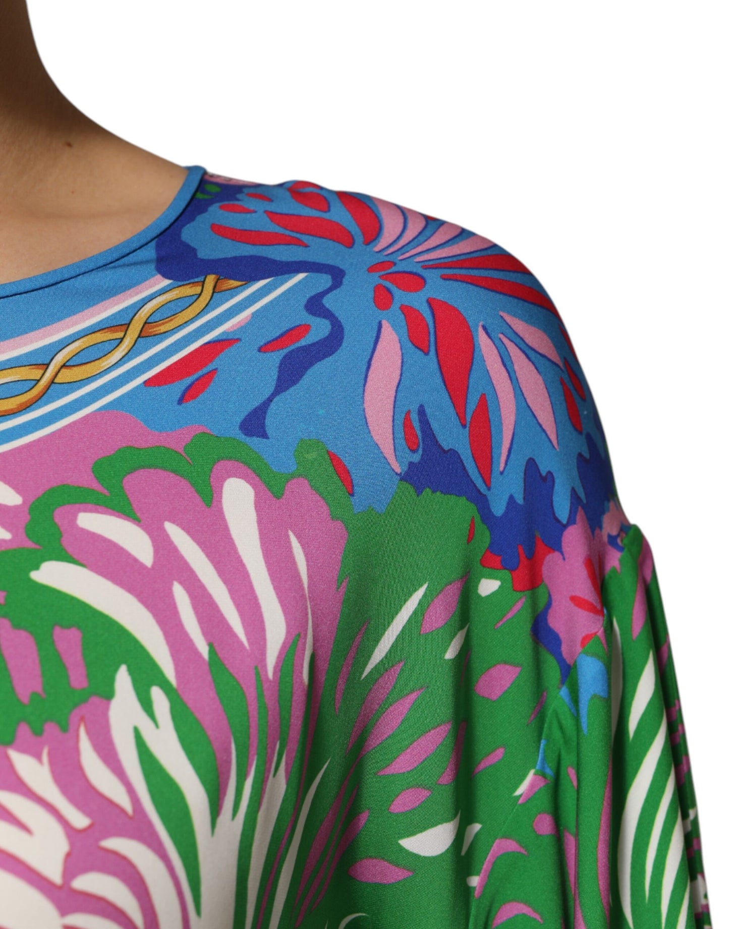 Top tipo blusa túnica de Dolce & Gabbana con estampado floral multicolor