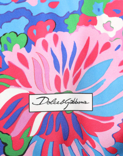 Top tipo blusa túnica de Dolce & Gabbana con estampado floral multicolor