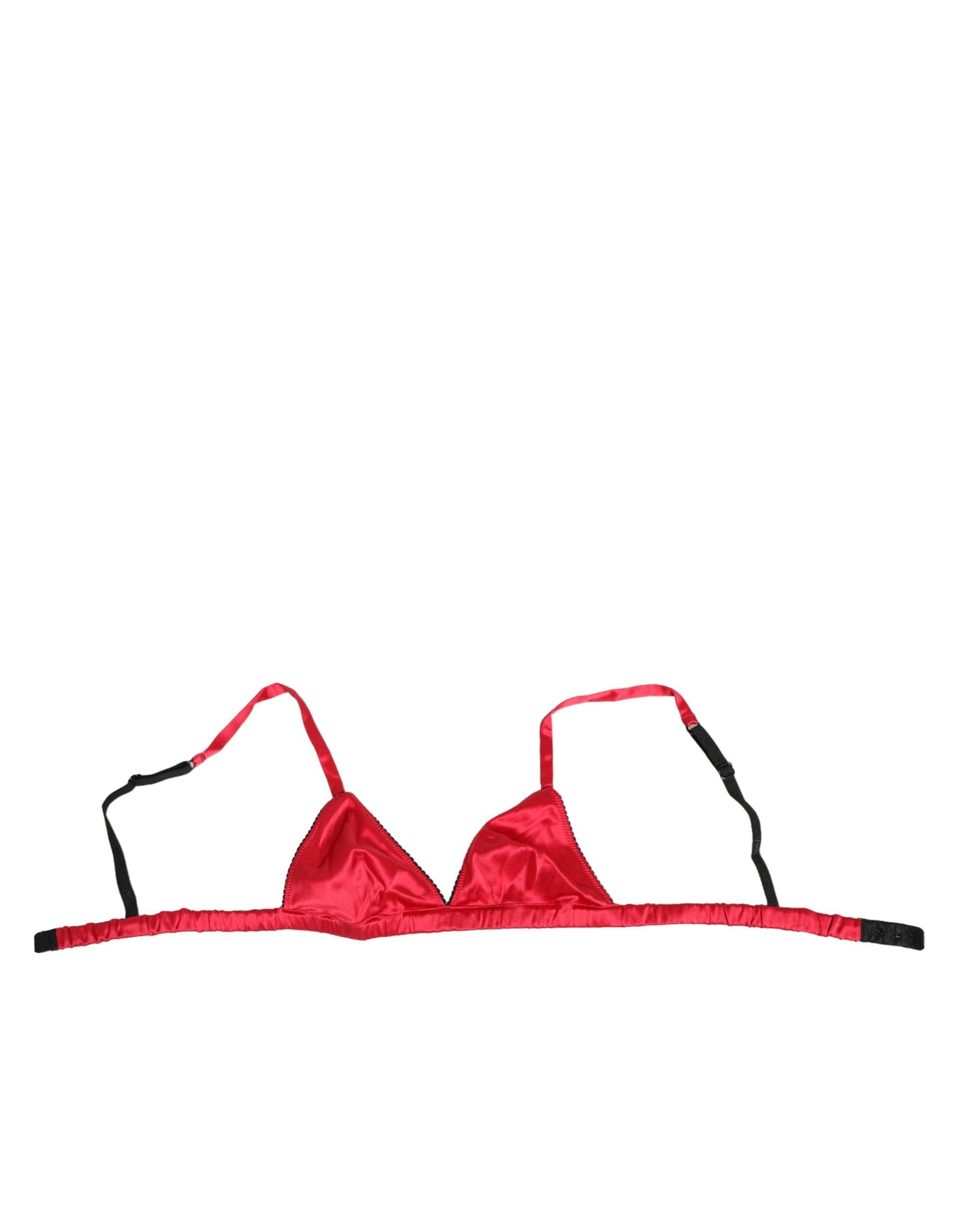 Soutien-gorge en satin de soie rouge triangle à bonnets souples Dolce & Gabbana