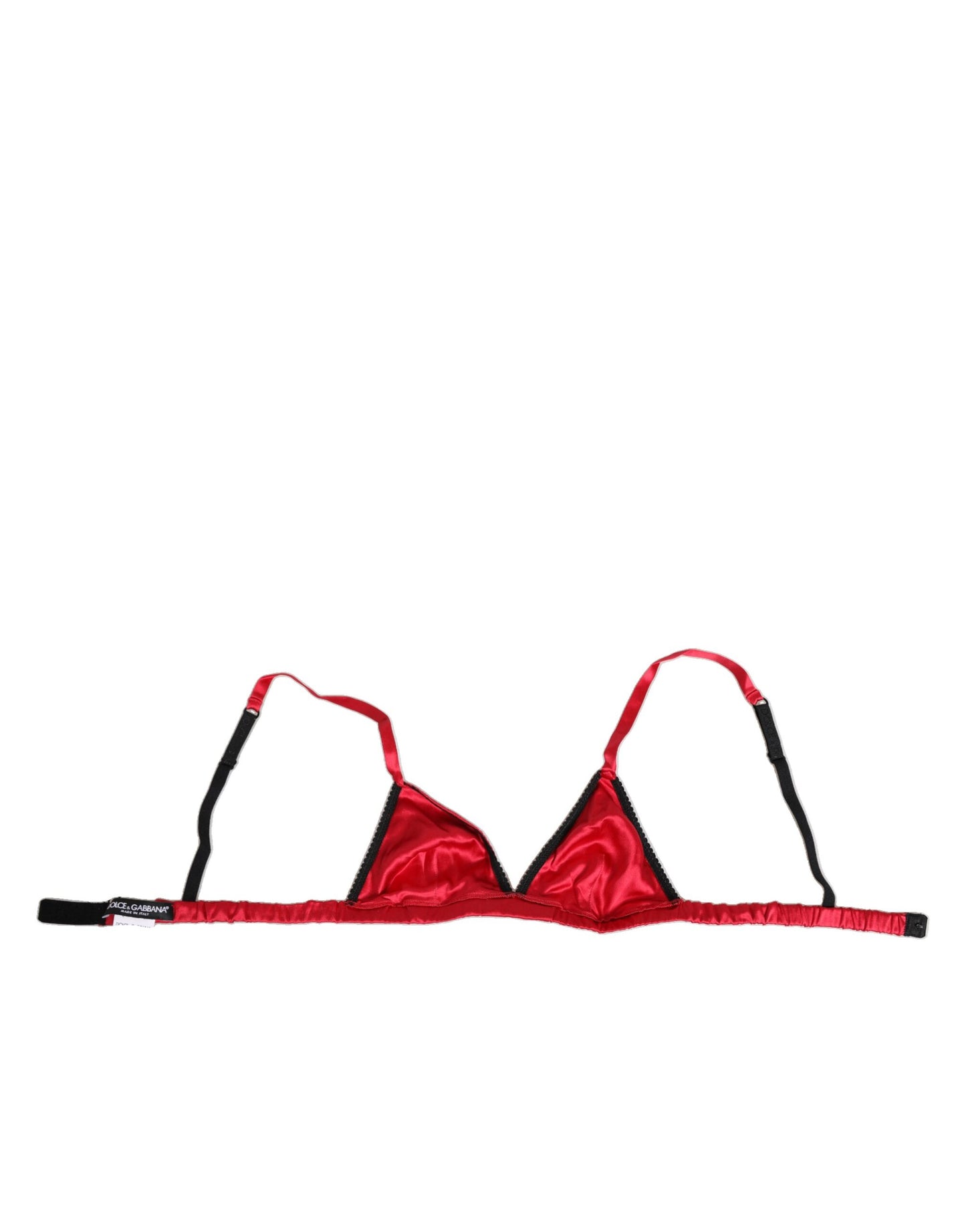 Soutien-gorge en satin de soie rouge triangle à bonnets souples Dolce & Gabbana