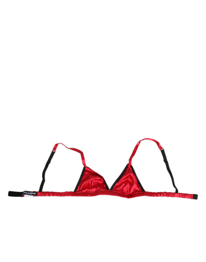 Soutien-gorge en satin de soie rouge triangle à bonnets souples Dolce & Gabbana