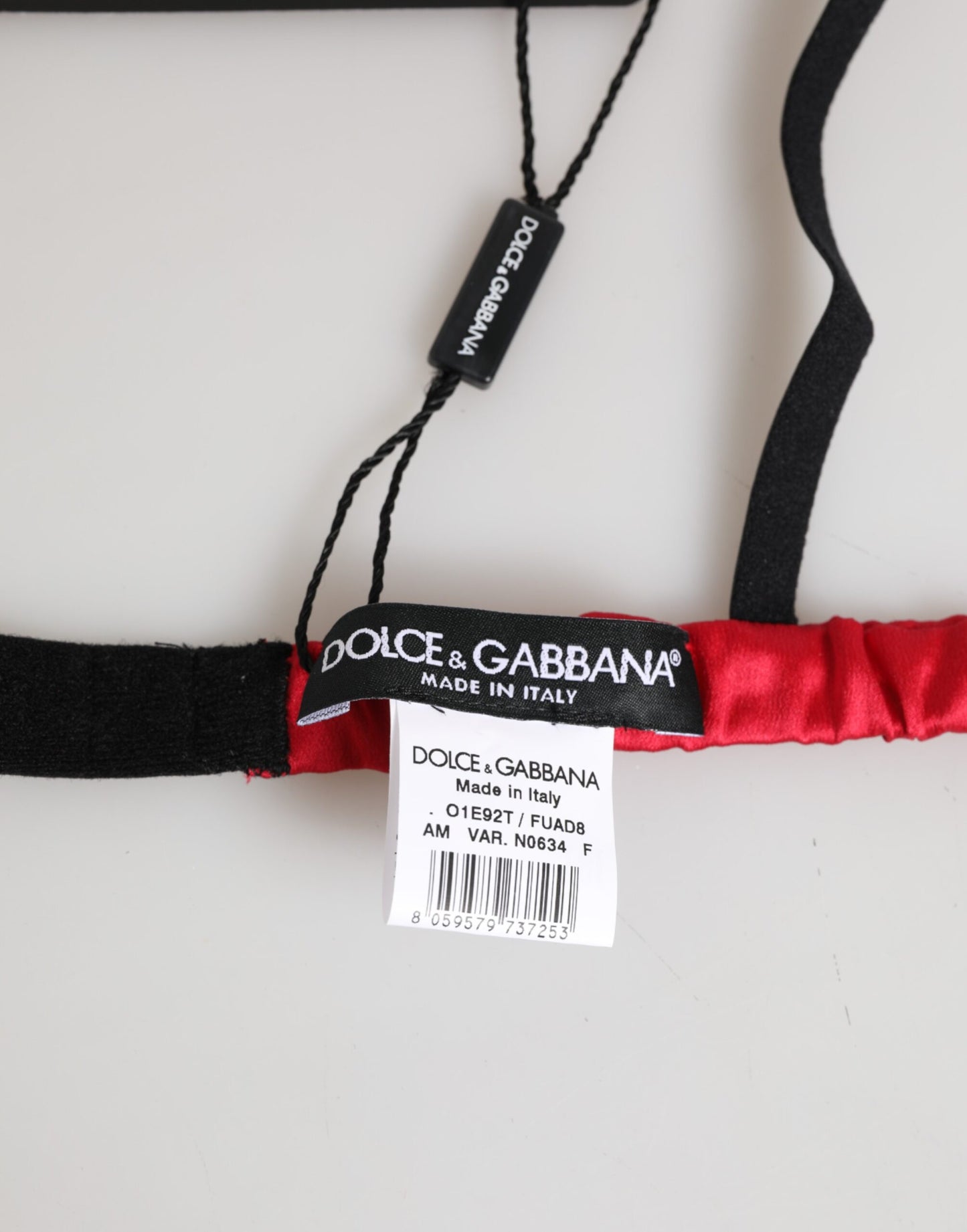 Soutien-gorge en satin de soie rouge triangle à bonnets souples Dolce & Gabbana