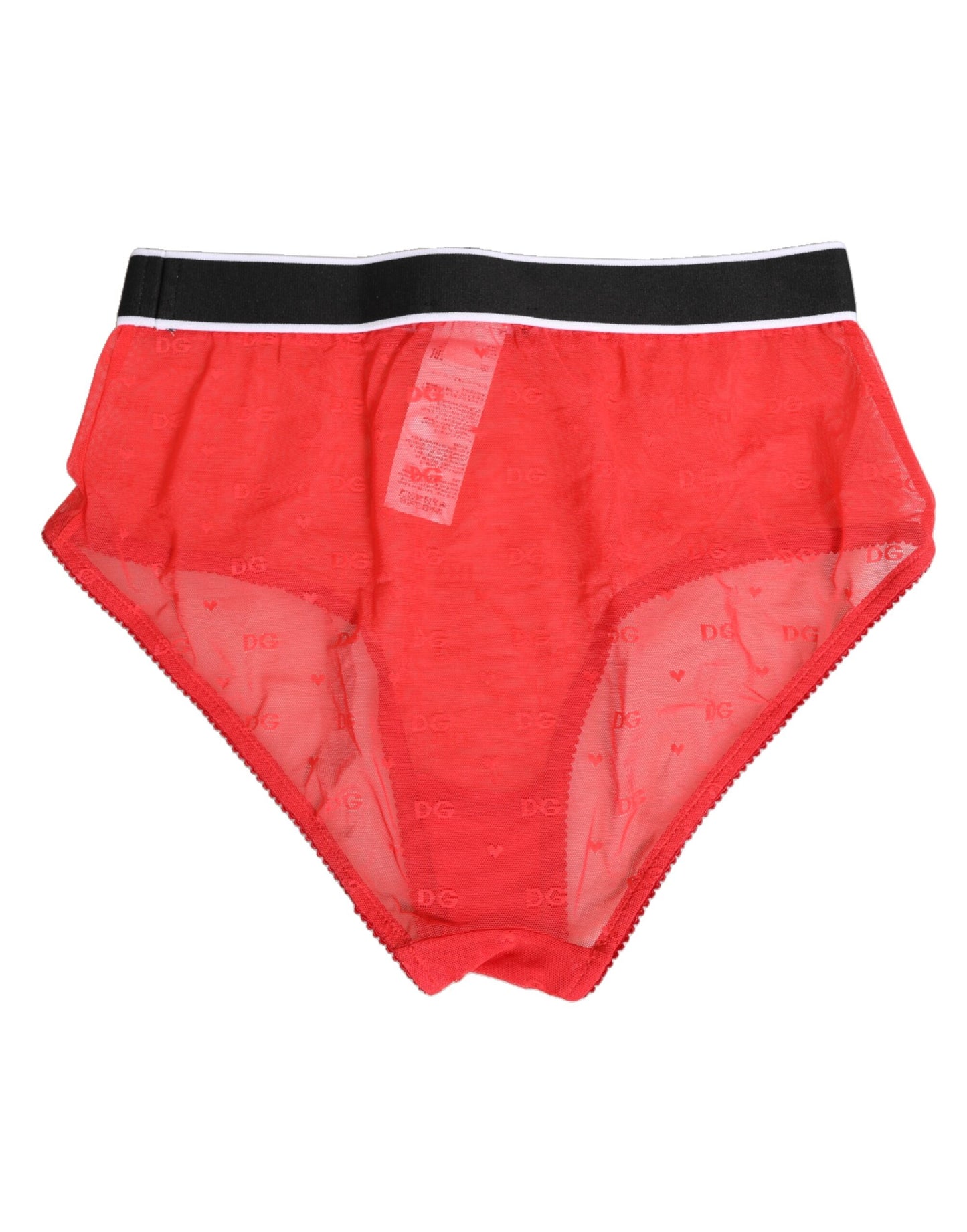 Ropa interior tipo braga Dolce & Gabbana de nailon rojo con logotipo en la cintura