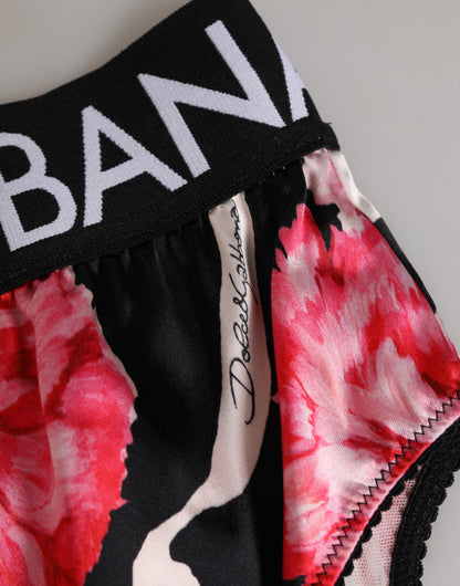 Sous-vêtements culotte taille haute à imprimé floral noir Dolce & Gabbana
