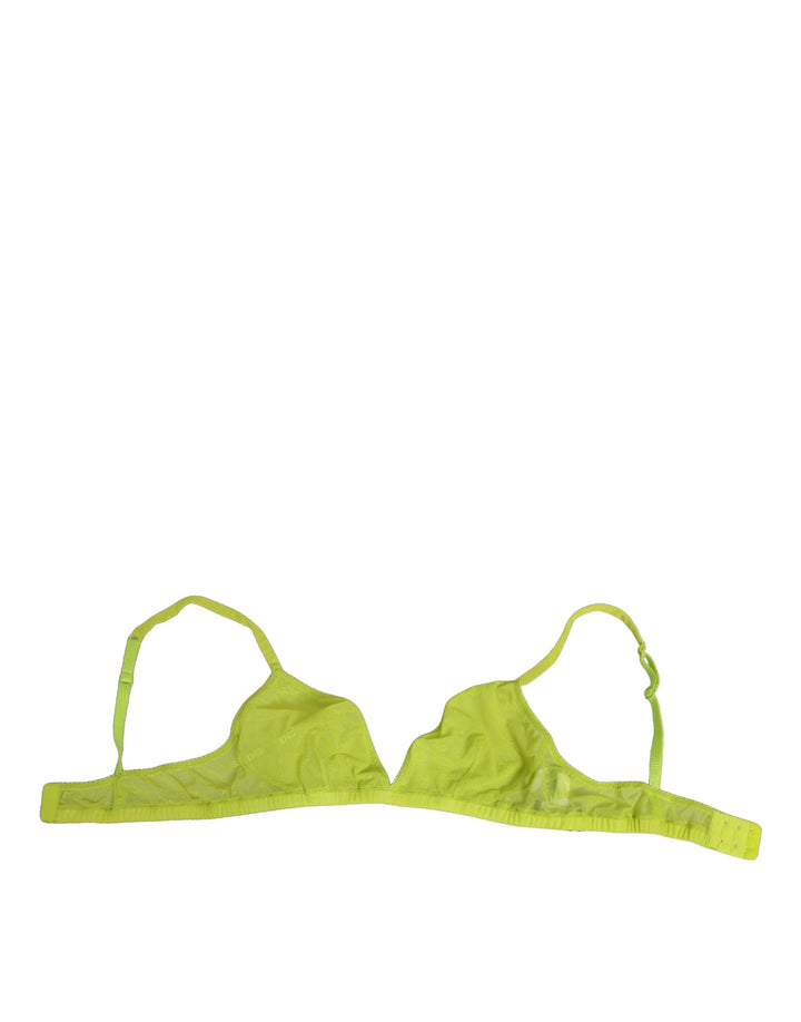 Sujetador de copa blanda de nailon amarillo y verde Dolce & Gabbana Ropa interior