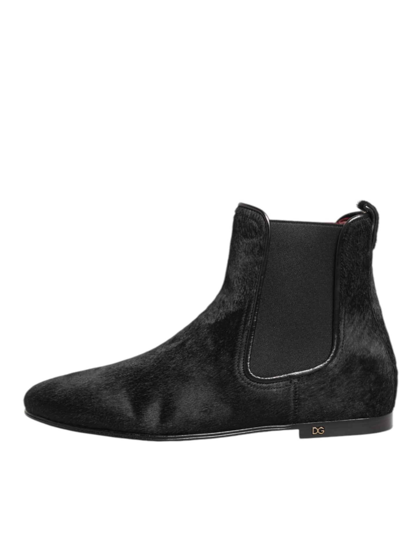 Dolce & Gabbana Botas Zapatos Chelsea de Cuero Negro con Piel para Hombre