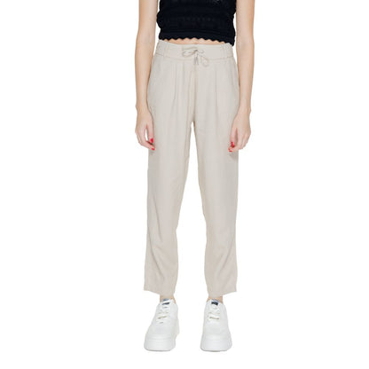 Only Beige Linen Casual Pants