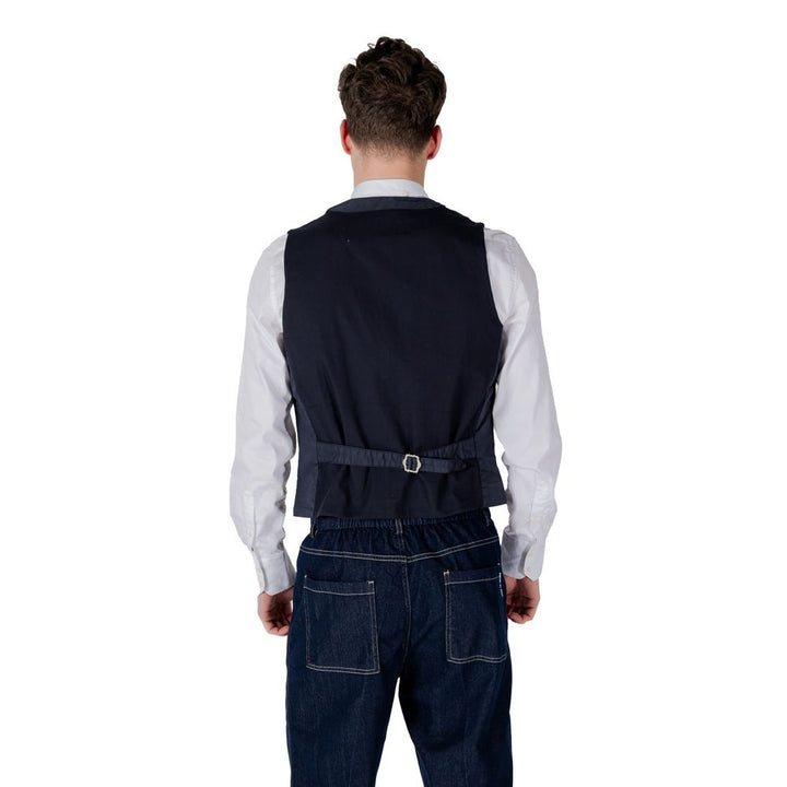 Gianni Lupo Blue Cotton Suit