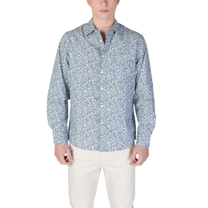 Replay Blue Cotton Pattern Shirt